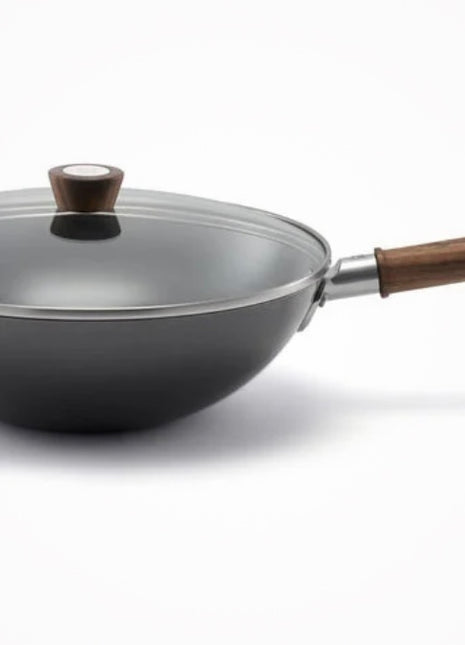 Dragon Carbon Steel Wok With Glass Lid