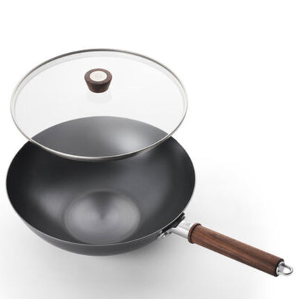 Dragon Carbon Steel Wok With Glass Lid