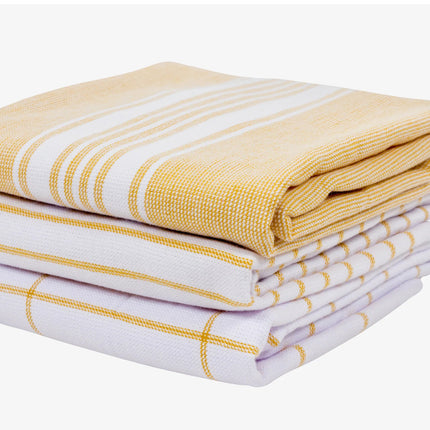 Monaco Dual Purpose Terry Kitchen Towel Set/3 Ochre