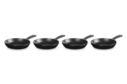 Mini Skillet 1/3 Qt Set of 4 Matte Black