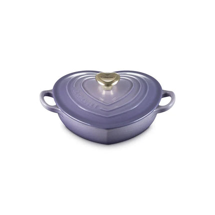 Shallow Heart Dish 1.25 Qt Novelty Light Gold Heart Knob
