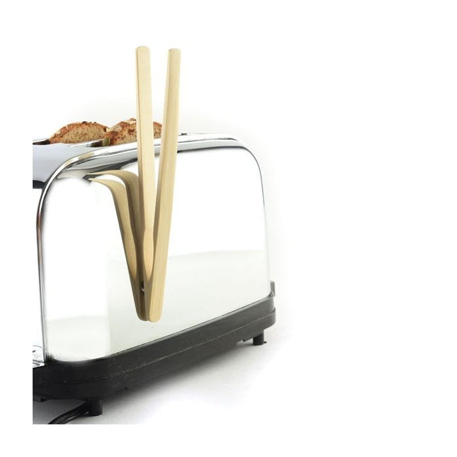 Bamboo Toaster Tongs w/ Magnet