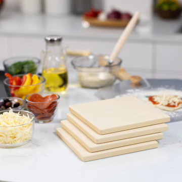 Square Pizza Stone 4 Pc Set