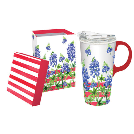 Ceramic Travel Cup Americana Garden 17oz