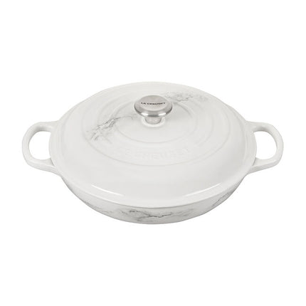 White Marble Signature Braiser 3.5 qt DC