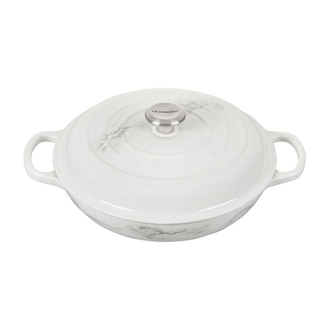 White Marble Signature Braiser 3.5 qt DC