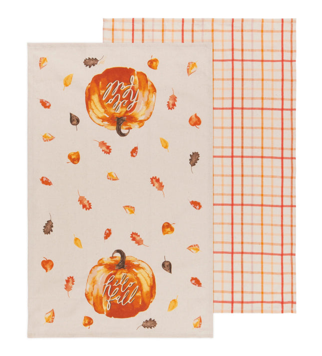 Now Designs Printed Dishtowels Set/2 Hello Fall DC