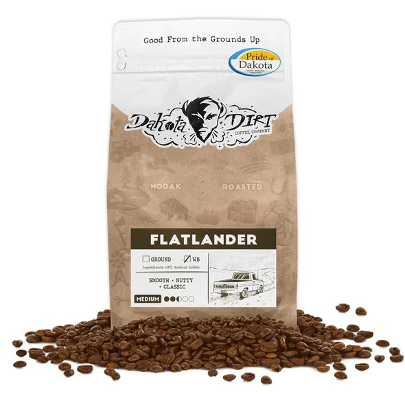 Flatlander Medium Roast Whole Coffee Beans 12oz.