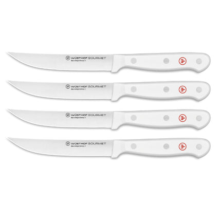 White Gourmet Steak Knife Set 4 Pc