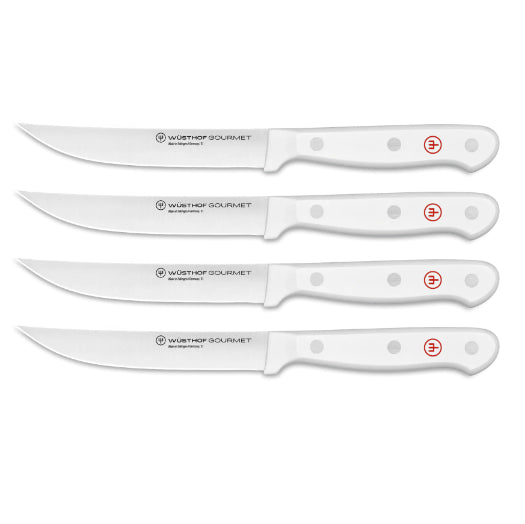 White Gourmet Steak Knife Set 4 Pc