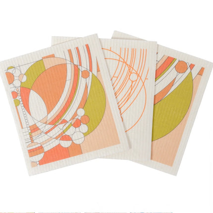 Frank Lloyd Wright Swedish Dishcloth Set/3