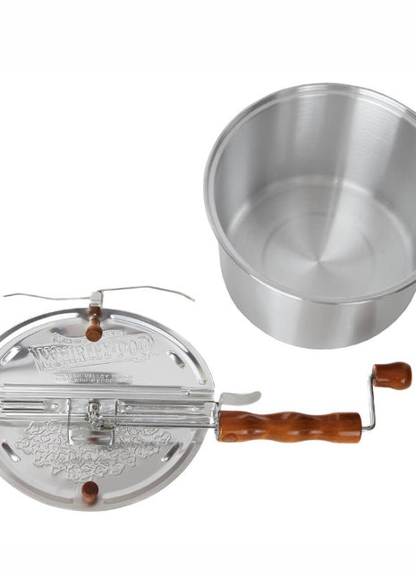 Whirley-Pop Popcorn Maker Silver Aluminum Metal Gear