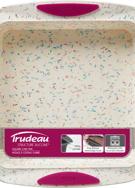 White Confetti Square Cake Pan 8x8