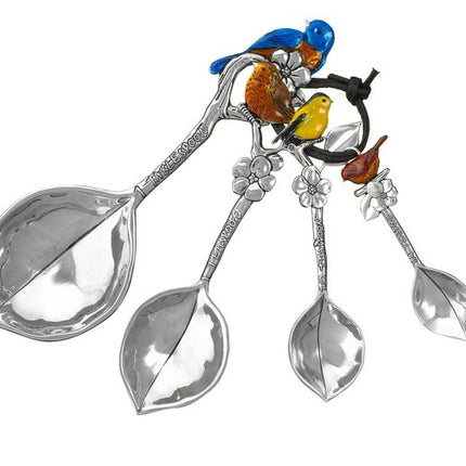 Measuring Spoons Metal 4 Pc Birds