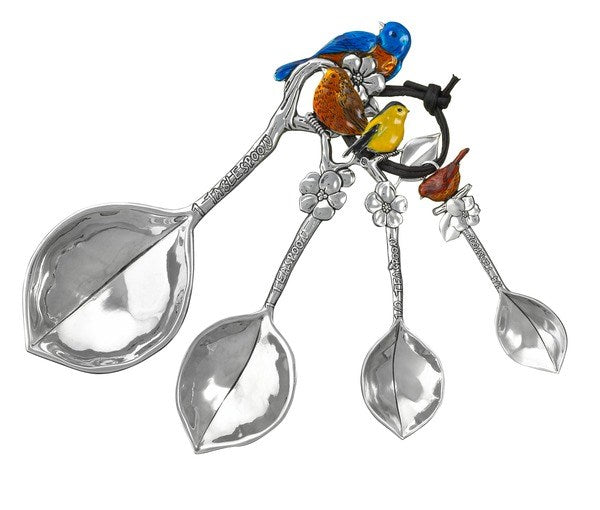 Measuring Spoons Metal 4 Pc Birds