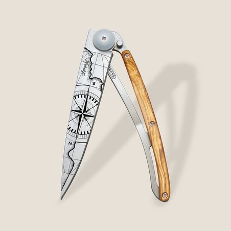 37g, Knife Terra Incognita Compass Olive Wood, Grey