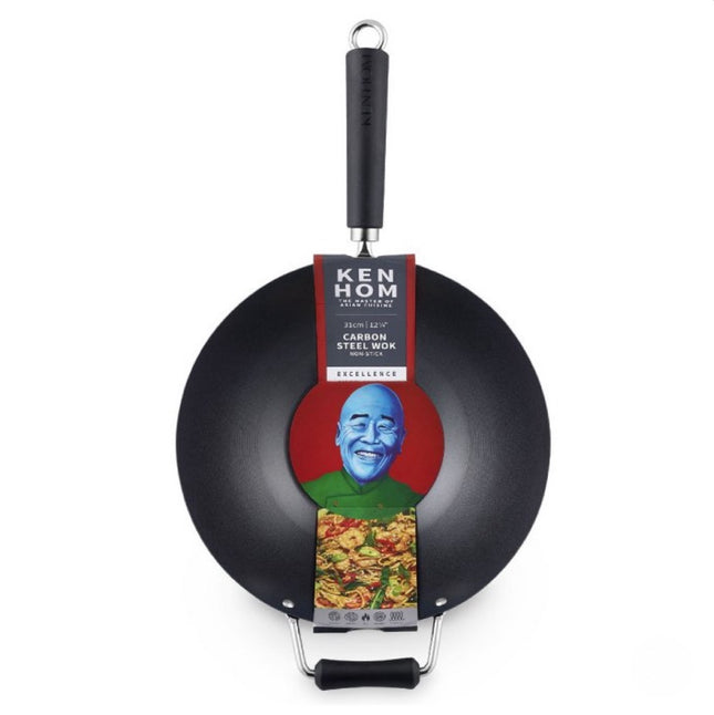 Ken Hom 12.20 in Nonstick Carbon Steel Excel Wok Broken Handle DC