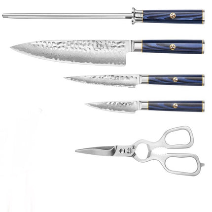 Kita 6pc Hua Knife Block Set (blue Block)