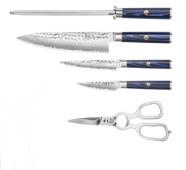 Kita 6pc Hua Knife Block Set (blue Block)