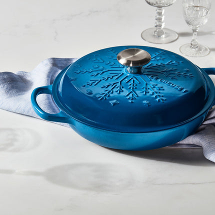 Noel Signature Braiser w/ Lid 2.25 Qt Snowflake Embossed