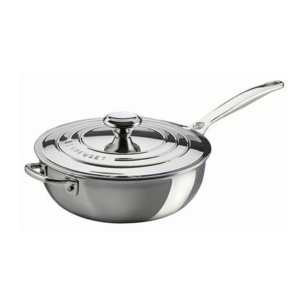 SS 3.5 qt Saucier Pan w/lid And Helper Handle