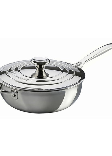 SS 3.5 qt Saucier Pan w/lid And Helper Handle