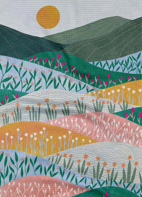 Geometry Tea Towel Sunrise Mountains