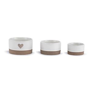 Nesting Prep Bowls Set Of 3 Cream Heart