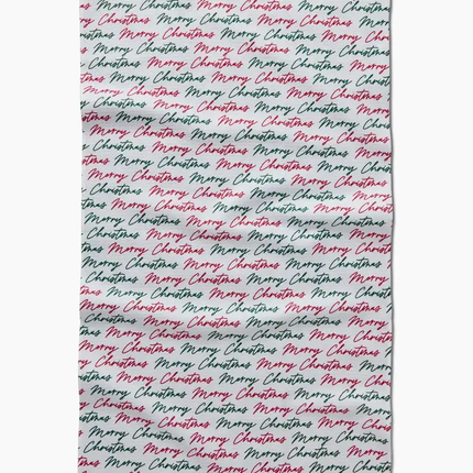 Geometry Tea Towel Merry Christmas Greetings