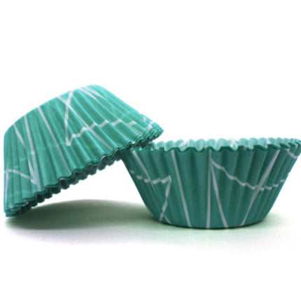 Baking Cups, 50 Count Teal Triangle