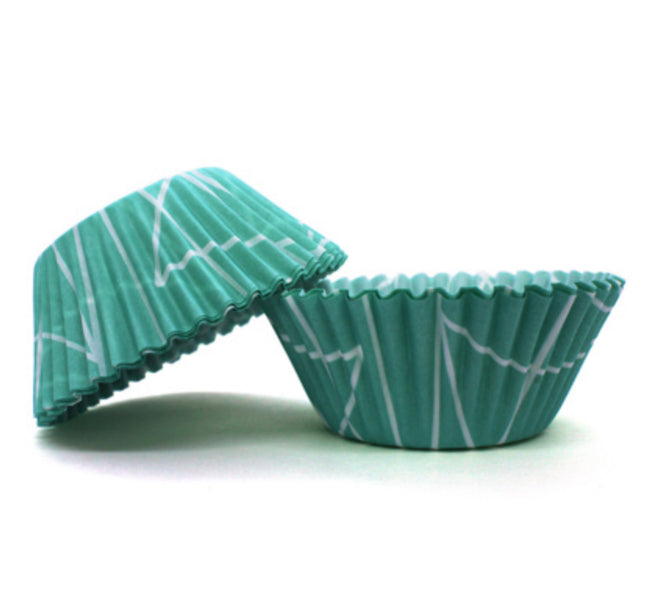 Baking Cups, 50 Count Teal Triangle